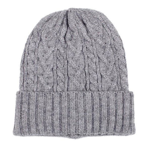 NEW Women's Cozy Warm Cable Knit Cuffed Classic Beanie Hat Mint, Gray, Ivory 1pc - Picture 3 of 14